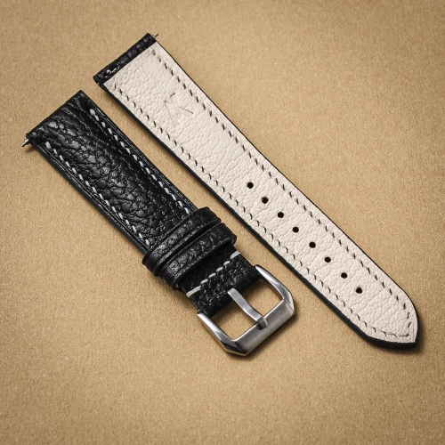 Walpier Dollaro Black White pasek do zegarka robiony ręcznie2