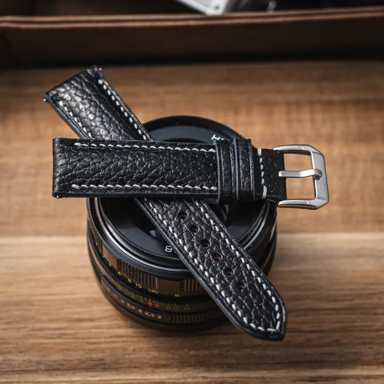 Walpier Dollaro Black White pasek do zegarka robiony ręcznie3