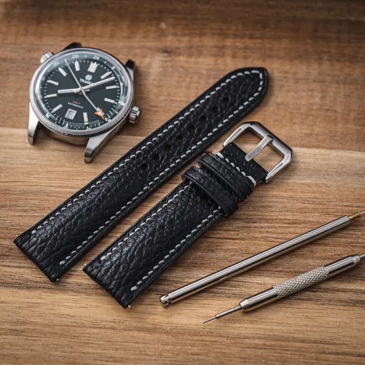 Walpier Dollaro Black White pasek do zegarka robiony ręcznie4