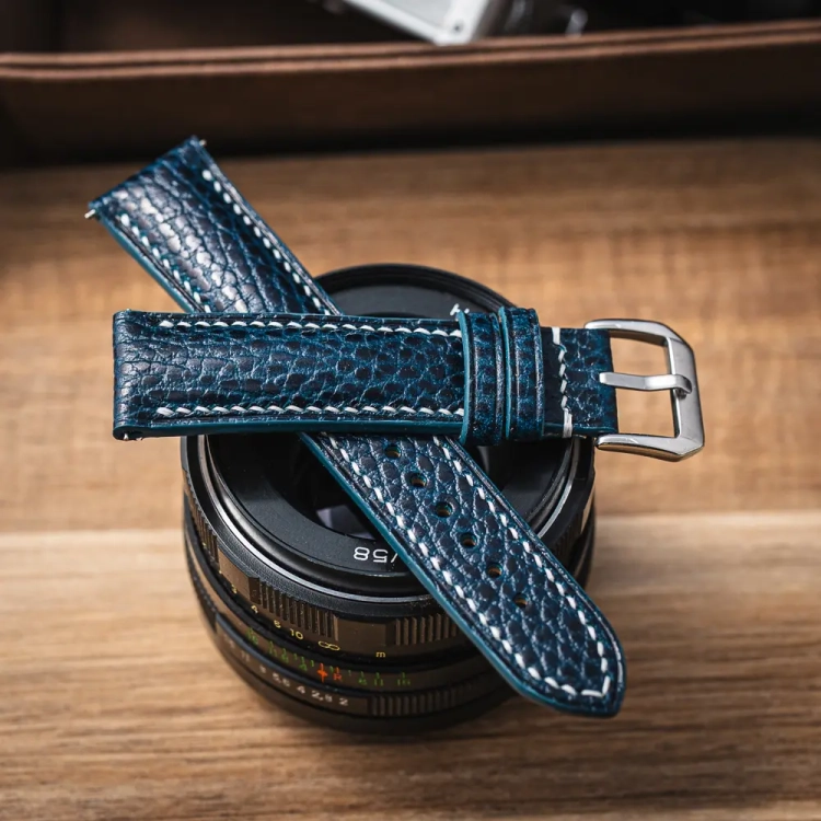 Walpier Dollaro Blue White pasek do zegarka robiony ręcznie3