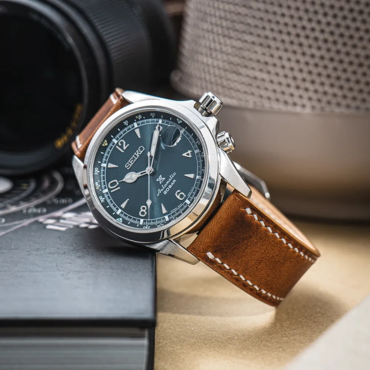 Badalassi Carlo Wax CognacWhite pasek do zegarka seiko