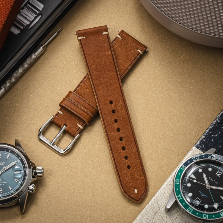 Badalassi Carlo Trio CognacBeige pasek zegarki