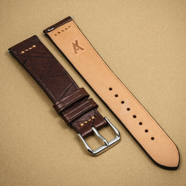 Badalassi Carlo Ecbatana TabaccoCamel – pasek do zegarka tył