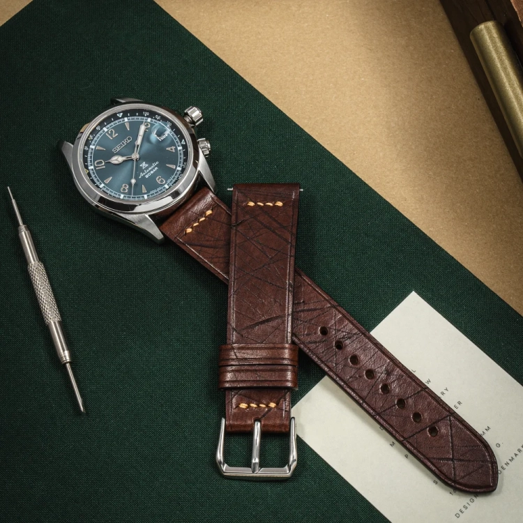 Badalassi Carlo Ecbatana TabaccoCamel – pasek do zegarka seiko