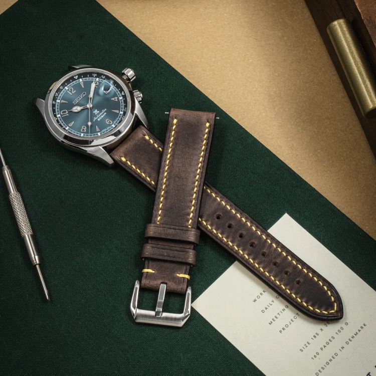 Tempesti Baku GreyYellow – pasek do zegarka seiko