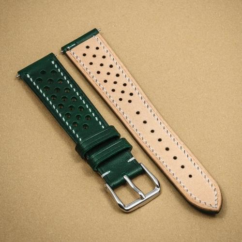 Walpier Buttero Rally GreenWhite – pasek do zegarka tył