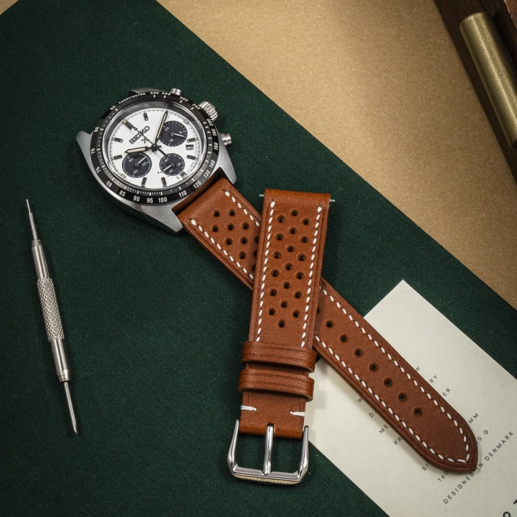 Walpier Buttero Rally CognacWhite – pasek do zegarka seiko