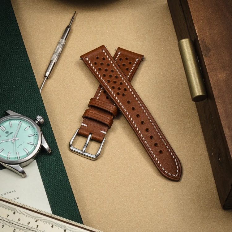 Walpier Buttero Rally CognacWhite – pasek do zegarka traska