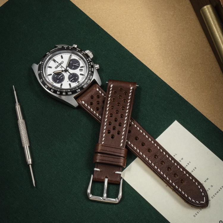 Walpier Buttero Rally BrownWhite – pasek do zegarka seiko