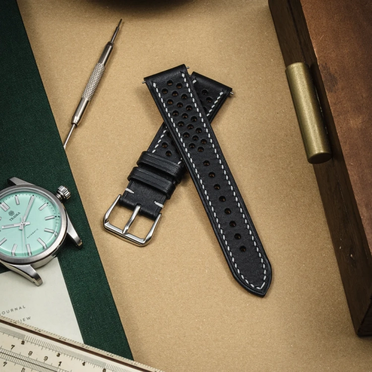 Walpier Buttero Rally BlackWhite – pasek do zegarka traska