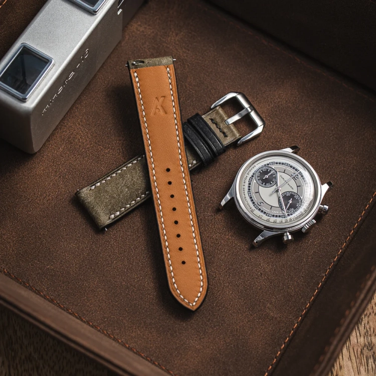 Badalassi Carlo Double GrigioBlack - pasek do zegarka szary.webp