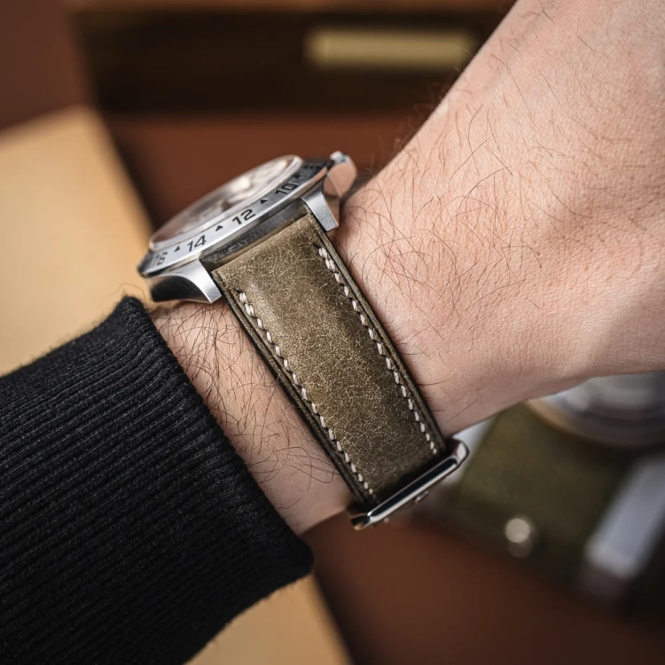 Badalassi Carlo Double GrigioBlack - pasek do zegarka ze skóry.webp