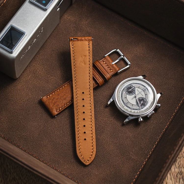 Badalassi Carlo Box CognacBrown - pasek do zegarka ręcznie robiony.webp