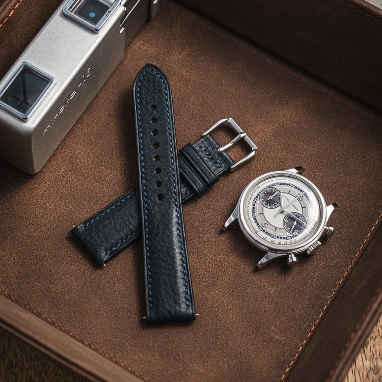 Badalassi Carlo Box NavyBlue - granatowy pasek do zegarka.webp