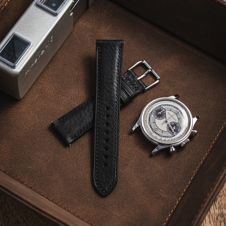 Badalassi Carlo Box BlackBlack - pasek do zegarka czarny.webp