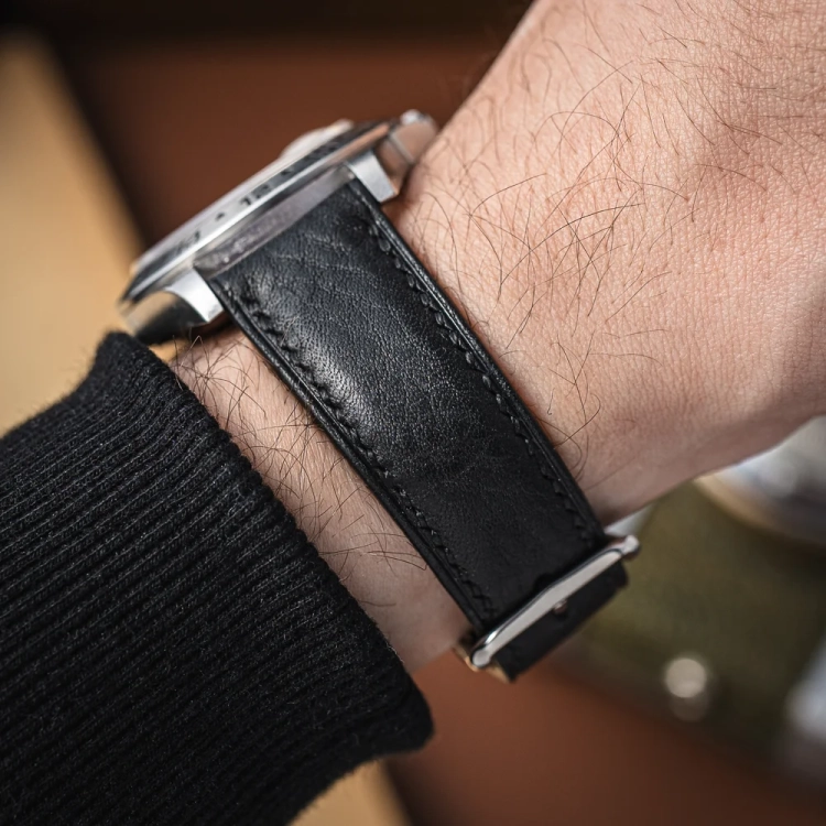 Badalassi Carlo Box BlackBlack - pasek do zegarka skórzany.webp