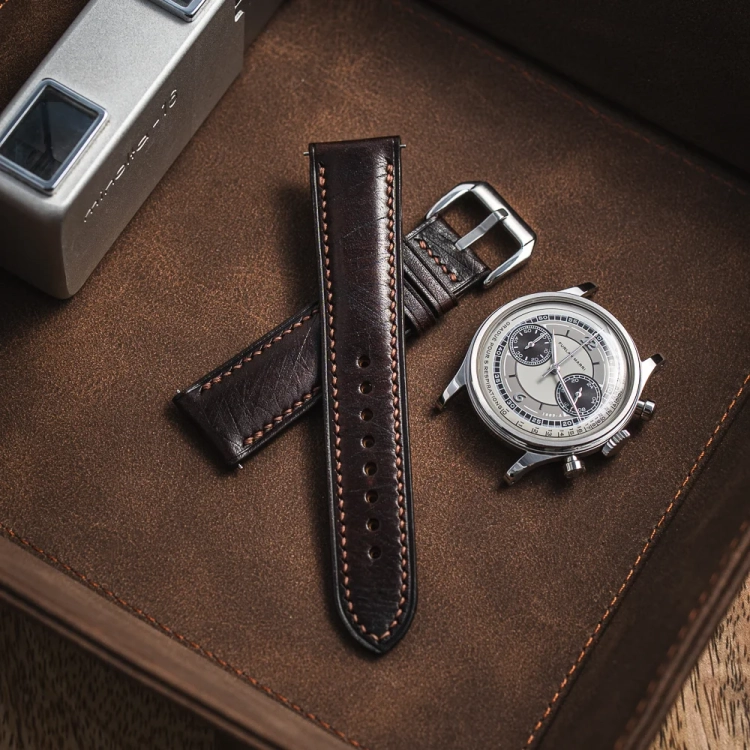 pasek-do-zegarka-vintage-brazowy-recznie-robiony